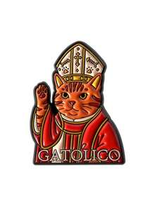 1 chiếc ghim cài áo hình mèo Công giáo thiêng liêng và trang nghiêm, biểu tượng tín ngưỡng tôn giáo, ghim cài áo hình mèo GATOLICO, huy hiệu cài ve áo, trang sức ngộ nghĩnh, quà tặng cho bạn bè. - Nhiều màu - Xem 11