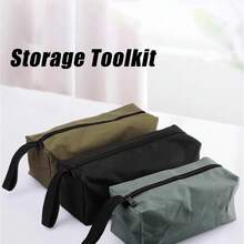 1pc Portable Waterproof Tool Bag, Thickened Canvas Multi-Functional Small Storage Bag, Waterproof Zipper Tool Bag For Hardware Tools, Made Of Thickened Canvas, Suitable For Small Tools, Screws, Nails, Etc., Multi-Functional Storage Organizer Bag. - Multicolor - View 1