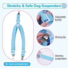 1pc Reusable Dog Diaper, High Absorbency Washable Dog Diaper With Strap, Suitable For Estrus, Urinary Incontinence In Golden Retrievers, Labradors, Boston Terriers And Other Medium/Large Dogs - Blue - View 4