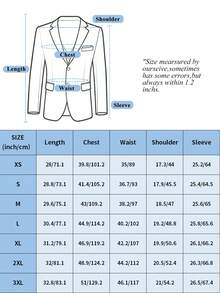Men's Suit Single Blazer For Parties Business Banquets Outings Leisure Holidays Suitable For Men'S Formal Dress Jacket Size XS-XXXL 1pc Wedding Season - 藏蓝色 - 查看 6