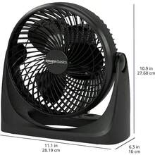 HAWTAir Circulator Fan Desk Fan For Bedroom Home And Office With 90-Degree Tilt Head 3 Speed Settings Lightweight 3 LBS 35 Watts Black 11.1"W X 6.3"D X 10.9"H - 黑色 - 查看 3