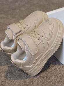 1 Pair Children's Soft Bottom Breathable Non-Slip Sports Shoes, Casual Low-Top Sports Shoes, Baby Toddler Shoes, Suitable For Boys/Girls Outdoor Running Shoes - Khaki - View 3