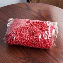 Red Colored Raffia Paper Shreds, Decorative Gift Box Filler For Wedding Favors, Candy Packaging - Red - View 3