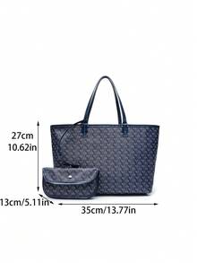 Women's Fashion New Shoulder Tote Bag Set, Open Entrance Ladies Handbag, Minimalist Commuting Versatile High Capacity Handbag, Stylish Bag For Female Students - Royal Blue - View 9