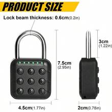 AWYYDELSWIN Combination Lock For Locker - 6-Digit Combo Lock Waterproof Smart Padlock For School Gym Lockers Gates Fence And Storage Unit Black - 黑色 - 查看 6