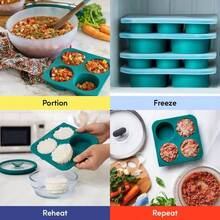 2 - Tbsp Silicone Freezer Tray With Silicone Lid Sauces, Purees, Garlic, Herbs, Tomato Paste Plastic - Freezer Molds 1 Oz Meal Prep Cube Tray Reusable - 其他 - 查看 7