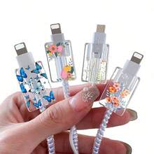 Transparent Cable Protective Cover, Anti-Break Cable Protector, Charger Protector - Blue - View 7
