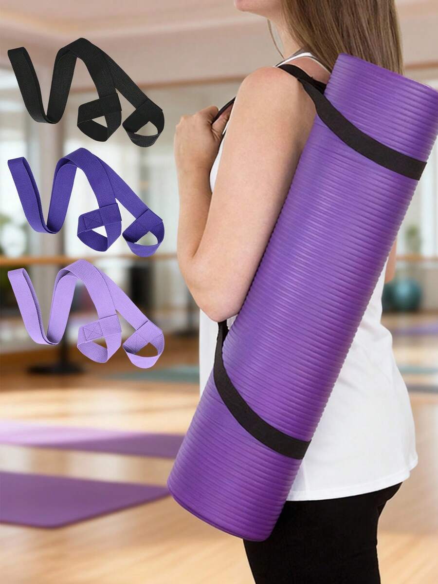 Correa para transportar esterilla de yoga, portaesterilla de yoga, soporte para esterilla de yoga, correas para transportar esterilla de yoga, correa para transportar esterilla de yoga [NO se incluye la esterilla] Banda de estiramiento con textura delicada extra gruesa y cómoda, portaesterilla de yoga ajustable para transportar esterillas grandes - Multicolor - Ver 1