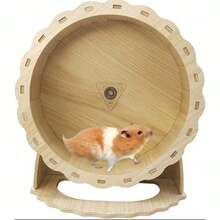 1pc Small Pet Wooden Hamster Exercise Wheel, Silent Hamster Running Wheel, Suitable For Chihuahua, Guinea Pig, Hamster (15cm/21cm/26cm)