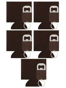 Customized Gold-Tone Bottle Cooler And Bottle Opener Set, Can Be Engraved With Gold Text, Logo, Phone Number, And Company Name, Laser Engraved Can Cooler, Groomsman Tumbler Sleeve, Multi-Function Leather Keychain Bottle Opener - Leather Material (gold Base) - View 19