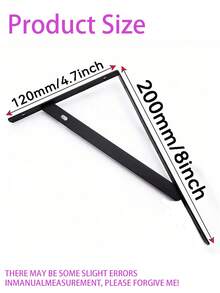 2pcs/6pcs Multi-Size Black Stainless Steel Triangle Bracket Wall-Mounted Right Angle Iron One-Word Board Shelf Bracket Wall-Mounted Load-Bearing Shelf Fixed Tripod Support Bracket, Easy Installation - Multicolor - View 19