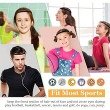 12 diademas deportivas delgadas antideslizantes y elsticas, bandas para el cabello con agarre de silicona antideslizante para hombres y mujeres, ftbol, baloncesto, tenis, yoga - Negro - Ver 4