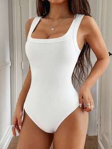 GAOVOT Bộ đồ tập yoga bó sát cổ vuông gợi cảm Y2K mùa thu dành cho nữ - trắng - Xem 4