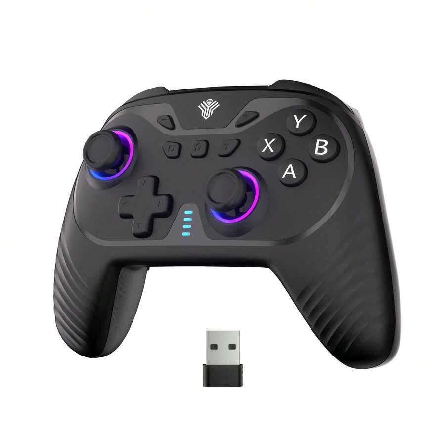 Upgraded Version: Turbo 2nd Generation. A Must-Have For Gamers, An Enhanced Game Controller. Equipped With Dual Vibration/LED Button Lights/Gyroscopic Axis/Support For Motion Wake-Up/Adjustable Turbo Switch/Lite Controller/Hall Effect Trigger For Precise Control. Suitable For Support/PC/TV/Switch/Android V3 Mapping/Native Mobile Phone/Tablet. It Brings You An Extraordinary And Realistic Gaming Experience!! - 黑色 - 查看 1