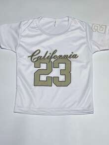 Conjunto Infantil Masculino Dry Fit Camiseta Estampada California 23 + Bermuda Esportiva Leve Confortável Roupa de Menino 2 a 14 Anos - Vermelho - Visão 4