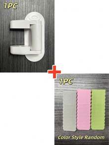 1个安全门锁 - 防误开锁装置，带背胶，多功能门闩锁，适用于门和把手，防止意外事故，增强家居安全，耐用塑料结构 - 易于安装，无需钻孔的粘性门把手锁，确保室内门安全（颜色随机） - 彩色 - 查看 18