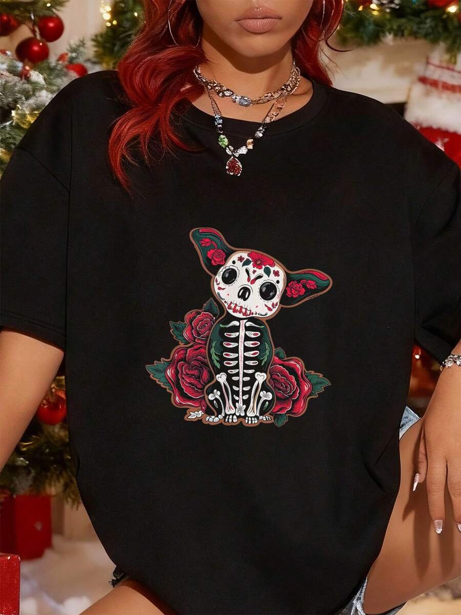 Camisetas femininas - Preto - Ver 1