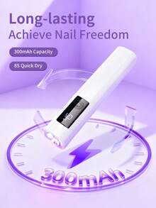 XEIJAYI 1 đèn UV cầm tay có màn hình hiển thị, thích hợp cho làm móng gel, đèn móng mini, máy sấy móng LED di động, máy sấy móng USB, dụng cụ chăm sóc móng và chân nhanh khô - trắng - Xem 2