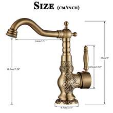 Antiker Messing-Waschbeckenhahn Einhebel-Küchenarmatur, Multifunktionsmischer Bronze, 360 Grad schwenkbarer Auslauf Waschbecken, Universal-Spritzschutz Waschtischarmatur - Antike Bronze - Übersicht 3