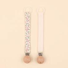 2 件装奶嘴链、婴儿时尚奶嘴夹和山毛榉木奶嘴夹，适合日常使用 - 彩色 - 查看 9