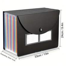 7-37 手风琴式文件袋，可扩展文件收纳袋，办公收纳包，大容量文件袋，带 A-Z 彩色标签 - 桌面收纳袋，适用于 A4/Letter 纸张，可存放每月账单和收据，办公和学习用品，返校文件收纳袋 - 彩色 - 查看 9