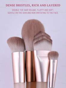 5pcs Pink Makeup Brush Set With Powder Puff, Foundation Brush, Powder Brush, Concealer Brush, Contour Brush, Suitable For Beginners,Brush Set,Makeup Brush Kit,Make Up Brush Set,Make Up Set Complete,Makeup Brush Set,Complete Makeup Kit,Brush Kit,Brushes Makeup Set,Makeup Gift Set,Set - Pink - View 4