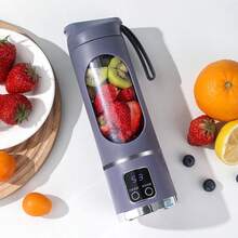 Licuadora y Exprimidor Portátil Recargable por USB - Fácil de Limpiar, Perfecto para Bebidas de Frutas y Verduras, Batidos - Capacidad de 10.14oz a 16.91oz - Negro - Ver 3