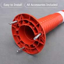 Delineator Posts Safety Cones 30in Tall Plastic Commercial Parking Lot Traffic Barrier Cones + Reflective Band Road Night Visual Bollar Driveway Caution Sign Size:1 Pack Color:BlueSafety Cones & Barriers - 1 paquete - Ver 6