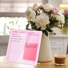 Desktop Thick Acrylic Dry Erase Board To Do Planning Board, 12" X 10", Desktop White Board With Stand, Frameless Purple Dry Erase White Board For Office_Home_School - ColorB - 查看 4