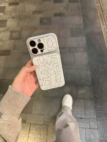 High-End Snake Skin Texture Protective Phone Case Compatible With Iphone 17 Pro Max, 16, 15, 14 Pro Max, 16 Pro Max, Soft Anti-Fall Cover For Men And Women, Autumn/Winter New Arrival - Silver - View 5