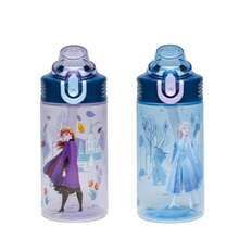 AWYYDisney Frozen Sage Water Bottle For School Or Travel 16oz Durable Plastic Water Bottle With Straw Handle And Leak-Proof Pop-Up Spout Cover 2-Pack Set Anna And - 迪士尼冰雪奇緣安娜艾莎 - 查看 1