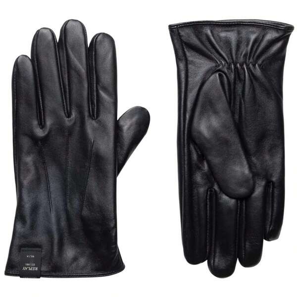 Guantes Replay piel forrados de tejido técnico negros hombre