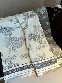 1pc Reversible Scarf Shawl For Women, Warm & Luxurious, Suitable For Autumn/Winter - Grey - View 5