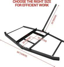 Rastra de arrastre de 167 cm, con 2 barras ajustables, capacidad máxima de 45 kg, de acero resistente, niveladora de entrada para ATV, UTV, tractores utilitarios y tractores de jardín - Negro - Ver 2