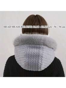 女士冬季保暖围巾和针织帽套装，柔软加厚保暖内衬耳罩式围巾，抓绒针织帽，可折叠设计，无弹性，可手洗，颈套式保暖围脖，打造时尚造型，秋冬百搭保暖配饰，理想礼品之选