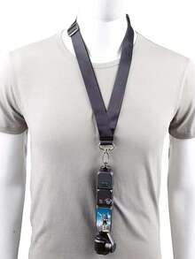 Neck Strap Shoulder Mount Accessories Compatible With DJI Osmo Pocket 3 Camera, GoPro, Insta360 Action Cameras - Black - View 2