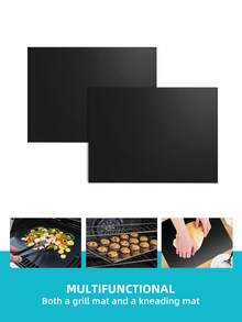 Reusable Non-Stick Oven Mat - Heat-Resistant Baking Liner, Suitable For Toasters, Gas And Electric Ovens, Grills - Perfect For BBQ And Outdoor Cooking, 1pc, Highly Practical - Black - View 3