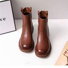 Women's Boots, 2025 New Autumn/Winter Thick Sole Chelsea Boots, British Style Ankle Boots, Pointed Toe Over-The-Knee Boots - Brown - View 7