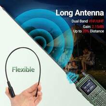 LM UV-8800 Ham Radio Actualización de uv-5r Cargador USB de doble banda de dos vías de largo alcance 999 canales sin manos VOX Walkie talkies para adultos con antena 771 batería de linterna de - Negro - Ver 5