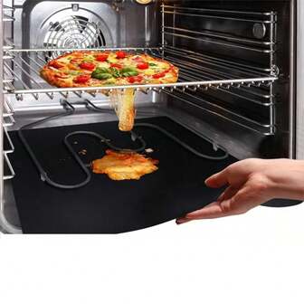 5pcs Reusable Nonstick Oven Liners, Fits Electric Or Gas Oven, Protect Bottom Of Oven, Easy To Clean, Classic Black, Slip Proof Kitchen Items, Practical Holiday Home Gift