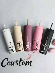 Quà tặng cho phù dâu, Ly giữ nhiệt có nắp và ống hút, Ly Giáng sinh, Ly thon gọn, Quà cầu hôn cho phù dâu, Quà tặng tiệc độc thân - Nhiều màu - Xem 7