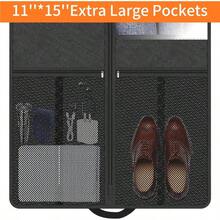 GSYY Suit Garment Clothes Travel Bag: 43 Inch Ligweig Foldable Black Sh Fabric Breathable - Hanging Sage Cover Pocke Zper For Men - Wardrobe Carry Coat Acket Uniform Tuxedo Shirt - Black - View 4