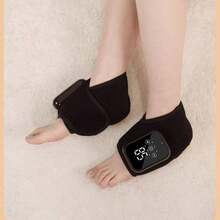 足部和脚踝按摩器，振动和加热，3 种速度模式，液晶显示屏，USB 充电，轮廓设计，便携 - 黑色 - 查看 12