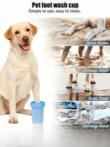 1pc Portable Pet Paw Cleaner Cup, Suitable For Small And Medium Pets. Made Of Soft And Silicone Material. Pet Foot Wash Cup, Cleaning Cup, Dog Towel, Pet Supplies, Pet Outdoor Accessories - Multicolor - View 3