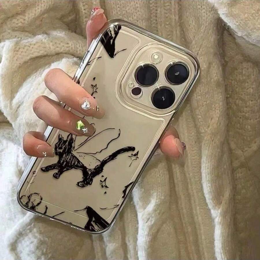Caja transparente de alta gama con diseño creativo mariposa gato, compatible con iPhone 11, 12, 13, 14, 15, 16, Plus y pro Max - regalo perfecto para novias, novios, amigos o para sí mismos - Transparente-599 - Ver 1