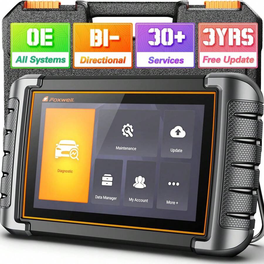 Foxwell NT809 双向扫描工具，全系统 OBD2 诊断扫描仪，具备 30 种重置功能，适用于所有车辆的汽车故障代码读取器，专业汽车诊断工具