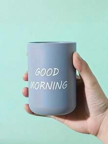 1PC Simple Toothbrush Holder, Bathroom Accessories, Toothpaste Holder, Mouthwash Cup, Drinking Cup, Scandinavian Simple Wash Mug, Home Mug, Bathroom Toothbrush And Mouthwash Mug, Frosted Textured Mug, Household Mouthwash Mug, Toothbrush Mug, Couple's Toothbrush Mug