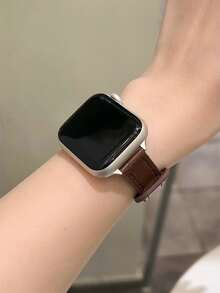 1条超薄替换表带,兼容 42mm、38mm、40mm、41mm、44mm、45mm、46mm、49mm,时尚智能手表表带,适用于Series Ultra2、Ultra SE2、SE 11、10、9、8、7、6、5、4、3、2、1,女士款,可作为学生返校礼物 - 咖啡棕 - 查看 3