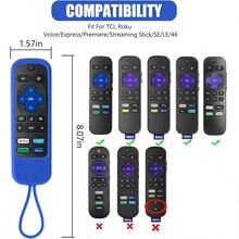 AWYY2 Pack Case For Roku Express/Streaming Stick/Premiere - Silicone Remote Cover For  Roku TV Remote Sleeve Skin Smart TV Remote Sleeve With Loop Protective Cover Sea Blue Not Glow + Glow Pink - GlowPinkSeaBluenotglow - View 3