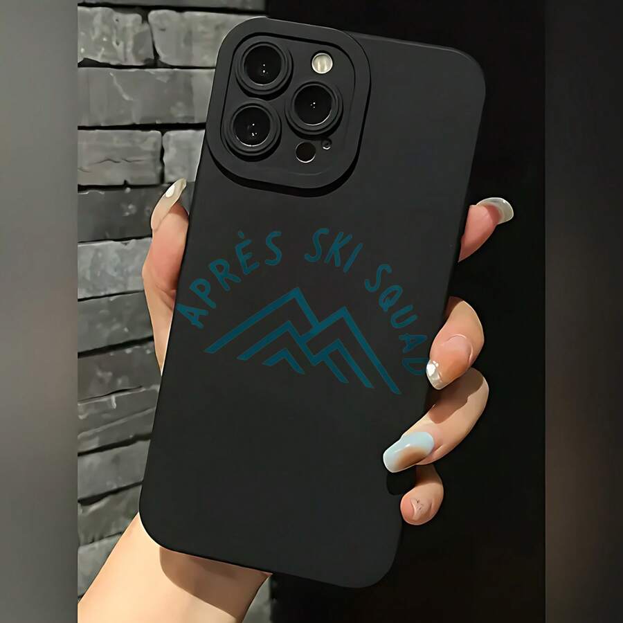 2026 nueva funda de teléfono esmerilada, funda de teléfono con diseño de montaña Après Ski para iPhone 17 y modelos de , funda de protección para teléfono, regalo de funda de pareja para novio y novia, presente de vacaciones - Blanco antiguo - Ver 1